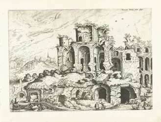 Trzeci widok ruin Palatynu Ruiny rzymskie, 1561 (tytuł serii)