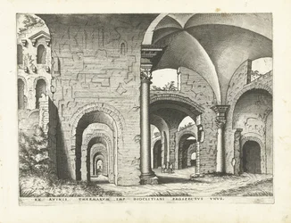 Widok na Łaźnie Dioklecjana Ruiny rzymskie, 1561 (tytuł serii)