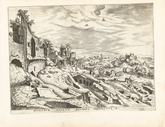 Drugi widok na Palatyn w Rzymie Ruiny rzymskie, 1561 (tytuł serii)
