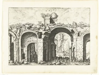 Drugi widok Term Dioklecjana Ruiny rzymskie, 1561 (tytuł serii)