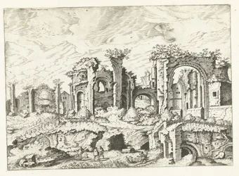 Czwarty widok ruin na Palatynie Ruiny rzymskie, 1561 (tytuł serii)