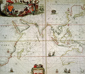 Mapa Afryki, Indii, Oceanu Indyjskiego i Indii Wschodnich