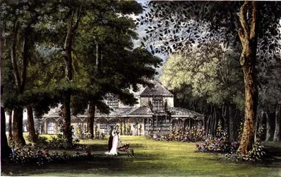 Domek księżniczki Elżbiety, Old Windsor, z "Repozytorium sztuki" R. Ackermanna (1764-1834)