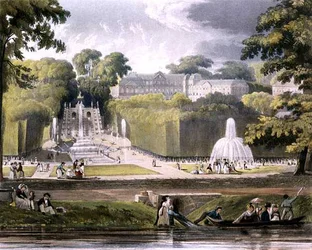 St. Cloud, z „Widoków na Sekwanę”, rycina Daniel Havell (1785-1826) wyd. R. Ackermann (1764-1834) 1821 (kolor lito)