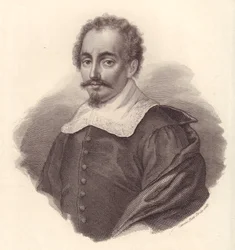 Portret włoskiego geografa Jacopo Cantelli (1643-1695), miedzioryt autorstwa Cateriny Piotti-Pirola