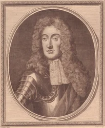 Portret Jakuba II z Anglii (1633-1701), miedzioryt Johna Goldara (1729-1795) z obrazu G Knellera