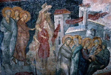 Sceny z życia Jezusa, fresk w kościele Agia Sophia