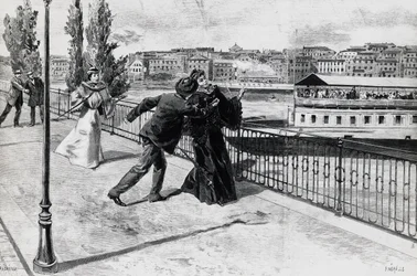 Zamach na Elżbietę, cesarzową Austrii, dokonany przez anarchistę Luigiego Lucheniego, 10 września