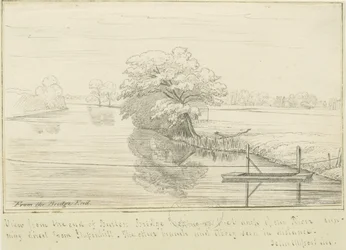 Burton-upon-Trent - Rzeka Trent: rysunek piórem i tuszem, bd [1799-1854] (rysunek)