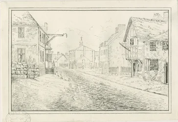 Rugeley Town - Wolseley Bridge to the Lichfield Road: rysunek piórem i tuszem, bd [1814]