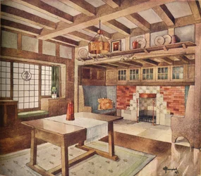 „Projekt salonu w małym domu”, c1900, 1905