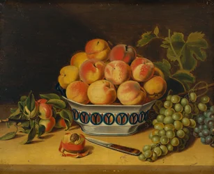 Martwa natura: brzoskwinie i winogrona, ca. 1825.