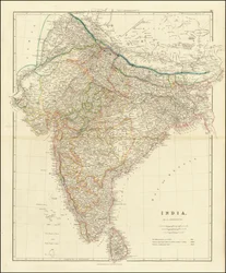 Mapa Indii z 1832 r. autorstwa Johna Arrowsmitha
