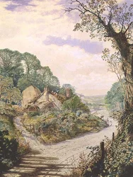 Letnie południe, stare gospodarstwo, Wharfedale