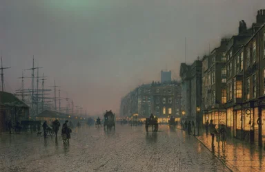 Doki Liverpoolu widziane z Wapping, około 1870