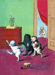 Trzy małe kocięta w rękawiczkach, ilustracja z filmu „Trzy małe kocięta” 1859