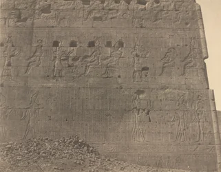 Edfu-Rzeźby i napisy na orientalnej twarzy, 1854.