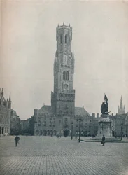Rynek i dzwonnica, Brugia, Belgia ok. 1900 1914-1915