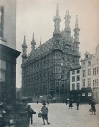 Ratusz, Leuven, Belgia, ok. 1900 1914-1915