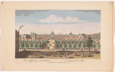 Widok na Bethlem Royal Hospital w Londynie Szpital Betlejemski (tytuł na obiekcie)