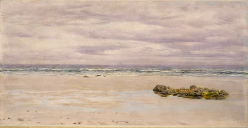 Kennack Sands, Kornwalia, podczas odpływu, 1877