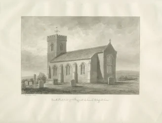 Kościół Bagnall: rysunek w sepii, 1848
