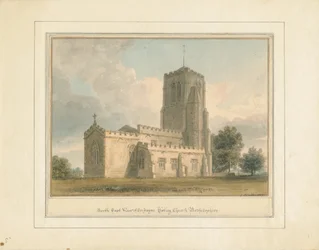 Bedfordshire - kościół w Cockayne Hatley, 1817