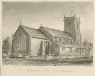 Kościół Betley: rysunek w sepii, 1840