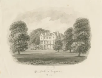 Broughton Hall: rysunek w sepii