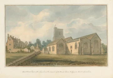 Buckinghamshire - Kościół Chenies i pozostałości po dworku, 1824