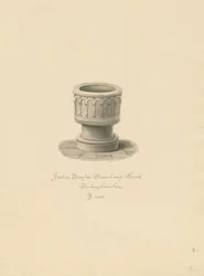 Buckinghamshire - Drayton Beauchamp Church: rysunek w sepii, 1838