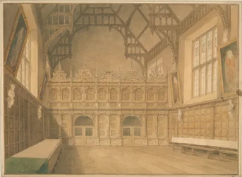 Cambridgeshire - Trinity College Hall - Widok wnętrza