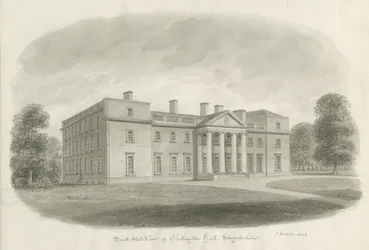Chillington Hall: rysunek w sepii