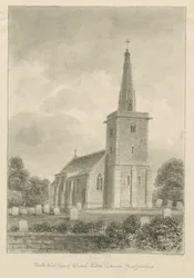 Kościół Eaton Church: rysunek w sepii