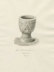 Czcionka w Bushbury Church: rysunek w sepii