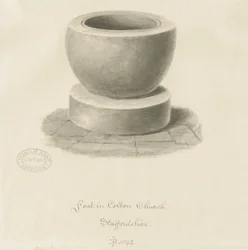 Czcionka w kościele Colton: rysunek w sepii, 1842
