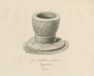 Czcionka w Pipe Ridware Church: rysunek w sepii