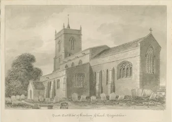 Hanbury Church: rysunek w sepii