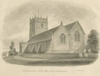 High Offley Church: rysunek w sepii