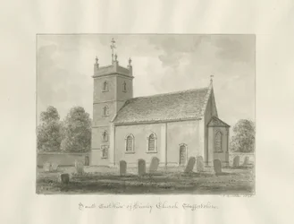 Himley Church: rysunek w sepii