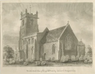Kings Bromley Church: rysunek w sepii, 1839