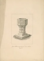 Lancashire - Waddington Church - Czcionka: rysunek w sepii, 1808