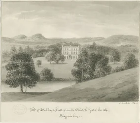 Por - Ball Haye Hall: rysunek w sepii, 1844