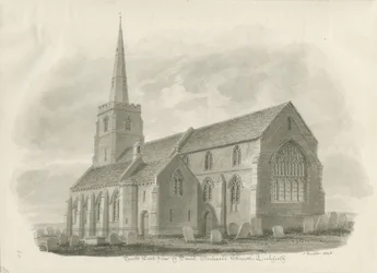 Lichfield - Kościół św. Michała: rysunek w sepii