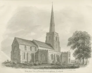 Lichfield - Kościół św. Michała: rysunek w sepii