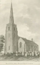 Lichfield - Kościół św. Michała: rysunek w sepii