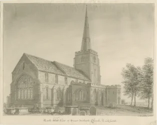 Lichfield - Kościół św. Michała: rysunek w sepii