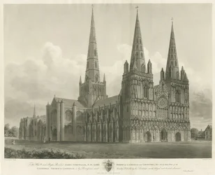 Katedra w Lichfield - widok na północny zachód: grawerowanie, [1807]