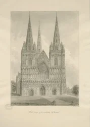 Katedra w Lichfield - front zachodni: rysunek w sepii, 1806 r.