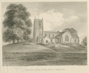Madeley Church: rysunek w sepii